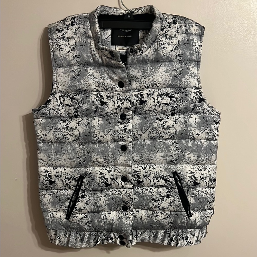 MAISON SCOTCH Women Mademoiselle Waistcoat Gillet Vest‎ Size 2 - Small Puffer